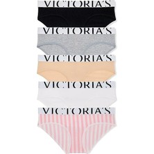 Victoria's Secret 5'li Paket Exploded Logo Hiphugger Külot - Buzlu Kahve