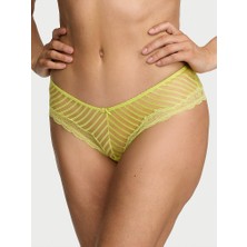 Victoria's Secret Tease Transparan Çizgili Derin Bacak Kesim Cheeky Külot - Hardal Sarısı
