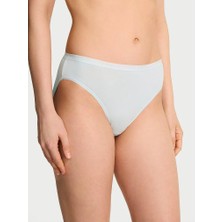 Victoria's Secret Esnek Pamuklu Derin Bacak Kesimli Brief Külot - Kırık Beyaz
