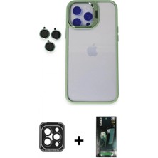 Pileli Store Pilelistore™ iPhone 15 Pro Max Kılıf Yankı Asil Serisi - Şeffaf 360 Full Body Arka Koruyucu + Pvd Metal Kamera Lens - Sh