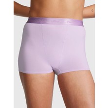 Pink Mikro Logolu Yüksek Bel Boyshort Külot - Pastel Lila