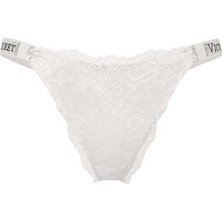 Very Sexy Işıltılı Askılı Brazilian Külot - Hindistan Cevizi Beyazı