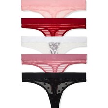 Victoria's Secret 5'li Tanga Külot - Çok Renkli