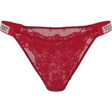 Very Sexy Işıltılı Askılı Brazilian Külot - Parlak Kırmızı