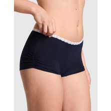 Pink Pamuklu Boyshort Külot - Lacivert Beyaz