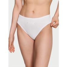 Victoria's Secret Esnek Pamuklu Derin Bacak Kesim Scoop Tanga - Vs Beyazı