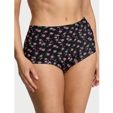 No-Show Lazer Kesim Modern Brief Külot - Siyah Güller