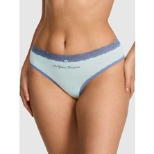 Pink Pamuklu Dantel Detaylı Cheeky Külot - (Tek Renk)