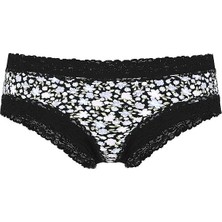 Pink Wink Dantelli Cheeky Külot - Siyah Çiçekli