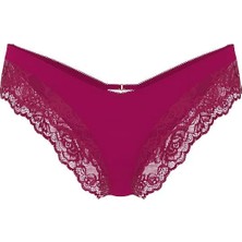 Very Sexy Gül Dantelli Derin Bacak Kesim Cheeky Külot - (Tek Renk)