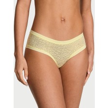 No-Show Lazer Kesim Leoparlı Dantelli Cheeky Külot - Limonata Sarısı
