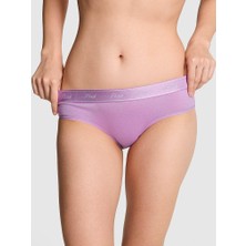 Pink Logolu Pamuklu Hiphugger Külot - (Tek Renk)