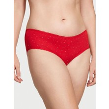 Victoria's Secret Esnek Pamuklu Scatter Işıltılı Hiphugger Külot - Ruj Kırmızısı