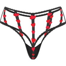 Very Sexy Askılı Kalp Işlemeli Cheeky Külot - (Tek Renk)