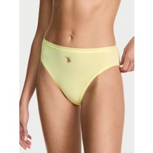Victoria's Secret Esnek Pamuklu Derin Bacak Kesimli Brief Külot - Limonata Sarısı
