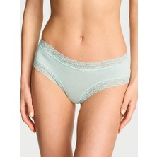 Lace Trim Pamuklu Dantel Detaylı Cheeky Külot - (Tek Renk)