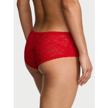 The Lacie Dantelli Düşük Bel Boyshort Külot - Ruj Kırmızısı