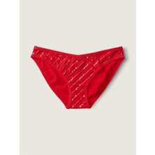 Pink Pamuklu Bikini Külot - Kırmızı Biber Baskılı