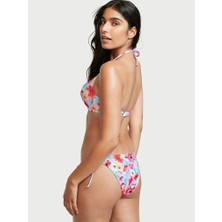 Victoria's Secret Essential Yandan Bağlamalı Cheeky Bikini Altı - Mavi Çiçekli