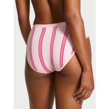 Victoria's Secret Esnek Pamuklu Derin Bacak Kesimli Brief Külot - Şeker Pembesi Çizgili