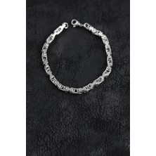 Uravas Store 316L Çelik Gümüş Renk Kral Zincir Erkek Bileklik