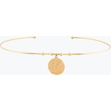 Goldium Jewellery Başak Damga Uçlu Tel Choker