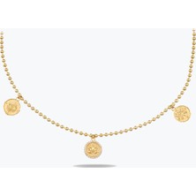 Goldium Jewellery Altın 3 Charm Kolye