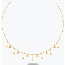 Goldium Jewellery Altın Pullu Damlalar Kolye
