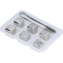 Uravas Store 6'lı Çelik Metal Kaplama Viski Taşı Soğutma Buz Küpü