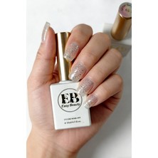 Easy Beauty Gümüş Rengi Büyük Simli Kalıcı Oje - Nail Art Oje - Tpo Içermez - Glıtter Gel Polısh G1