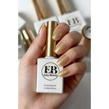 Easy Beauty Altın Simli Kalıcı Oje - Nail Art Oje - Tpo Içermez - Glıtter Gel Polısh G5