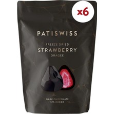 Patiswiss Bitter Çikolatalı Çilek Draje 80G x 6 Adet