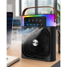 Nemere Mini Klima Fan Buharlı Soğutucu Rgb LED Işıklı Taşınabilir Masaüstü Fan