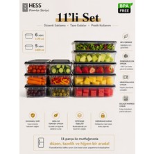 Hess Damla Serisi Mikrodalga ve Difriz Uyumlu 11 Parça Saklama Kabı Seti 2400MLX5 1170MLX6