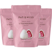 Patiswiss Beyaz Çikolata Kaplı Çilek Draje Set, 80G x 3 Adet