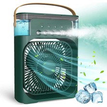 Başkenttekno Type-C Girişli Masaüstü Mini Klima Gece Lambalı Buharlı Hava Soğutucu Vantilatör 3 Kademeli Taşinabilir Soğutucu 600 ml
