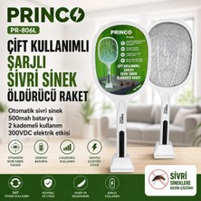 Nemere Princo PR-806L Çift Kullanımlı Şarjlı Sivri Sinek Öldürücü Raket