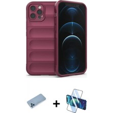 Pileli Store Pilelistore™ iPhone 12 Pro Kılıf Atlas Koleksiyonu - Siyah 3D Antistatik Seramik Nano Ekran Koruyucu + Shine Kamera Lens Koruma Cam - Mı