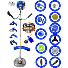 EISENN German Multi-9900 Yan Tipi Tırpan 12 Parça Aparat Setli Benzinli Motorlu Ot Çalı Çim Biçme Makinesi