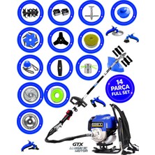 EISENN  German ESH 400 14 İn 1 Sırt Tipi Ot Çim Biçme Tırpan+Toprak Eşeleme+Akrobat Çapa Aparatı Çelik Fırça