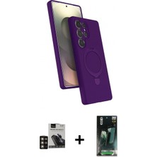 Pileli Store Pilelistore™ Galaxy S24 Ultra Kılıf Iz Işık Koleksiyonu - Siyah 360 Mat Full Body Arka Koruyucu + Pvd Metal Kamera Lens - Gd