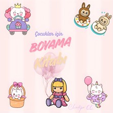 M&H Coloring Kız Çocuk Kolay ve Tatlı Boyama Kitabı - 21X21 cm Boyama Kitabı Çocuk ve Yetişkinler Için
