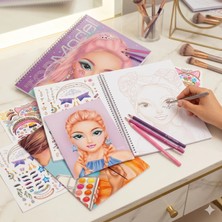 Top Model by Depesche Topmodel Create Your Make-Up Boyama ve Tasarım Kitabı - 20 Sayfa + 2 Sayfa Çıkartma