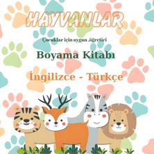 M&H Coloring Hayvanlar Ingilizce Türkçe- 21X21 cm Eğitici Boyama Kitabı Çocuk ve Yetişkinler Için