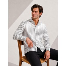Classics Men Reeport Uzun Kol Slim Fit Erkek Çizgili Gömlek - 7642