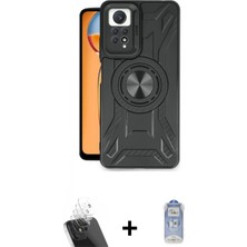 Pileli Store Pilelistore™ Redmi Note 12 Pro 4g Kılıf Nova Yansıma Prime - Siyah Joko Magic 5d Cam + Kamera Lens Koruma Cam - Sf