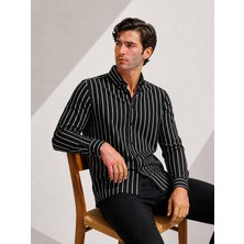 Classics Men Reeport Uzun Kol Slim Fit Erkek Çizgili Gömlek - 7642