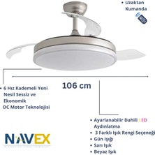 Navex Gizli Kanat Modern Tavan Vantilatörü 107 cm
