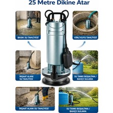 Optivex Qdx1,5-25-0,55 Fa Su Pompası Dalgıç Pompa 0.75 Hp 25 Metre Yukarı Basma