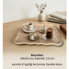 Ahşap Boyanabilir Büyük Boy Dikdörtgen Tepsi-Sunumluk